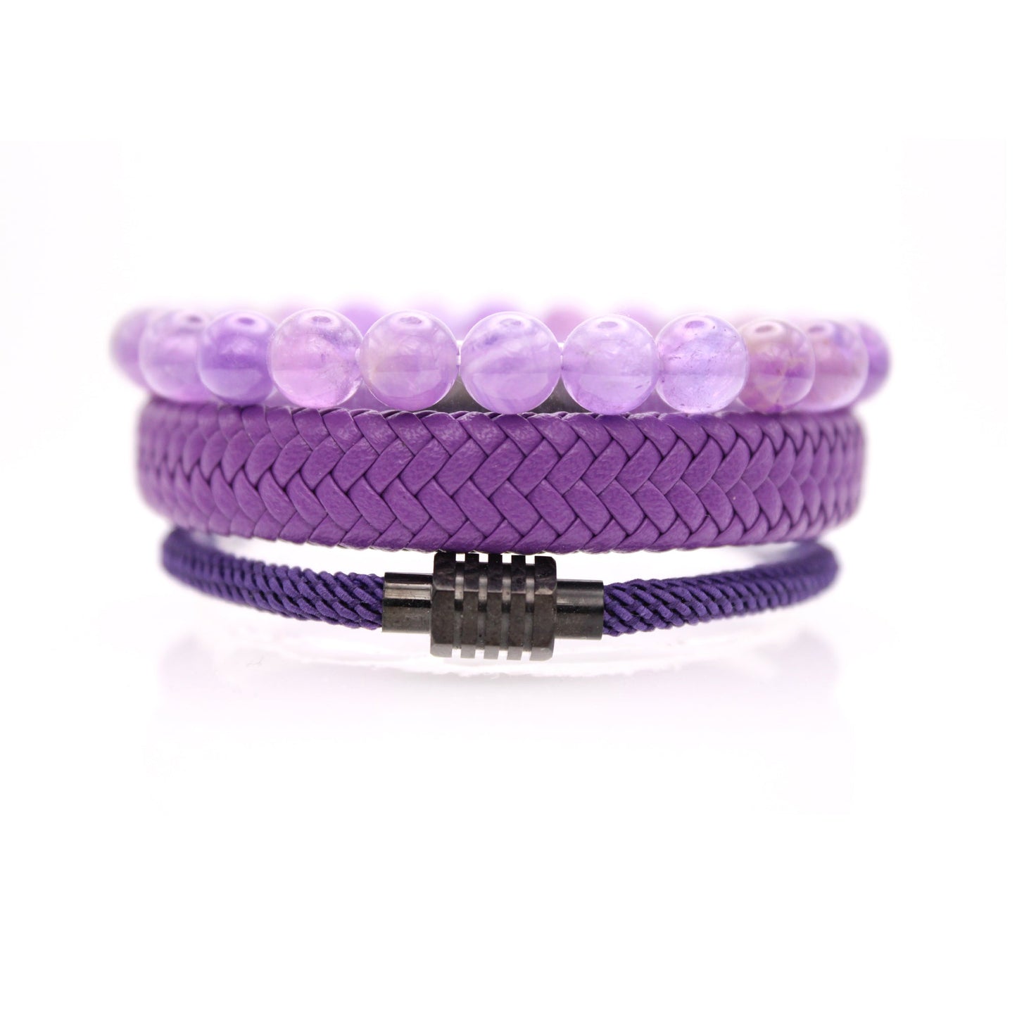 Imperial Lavender Folk Bracelet Set for Men