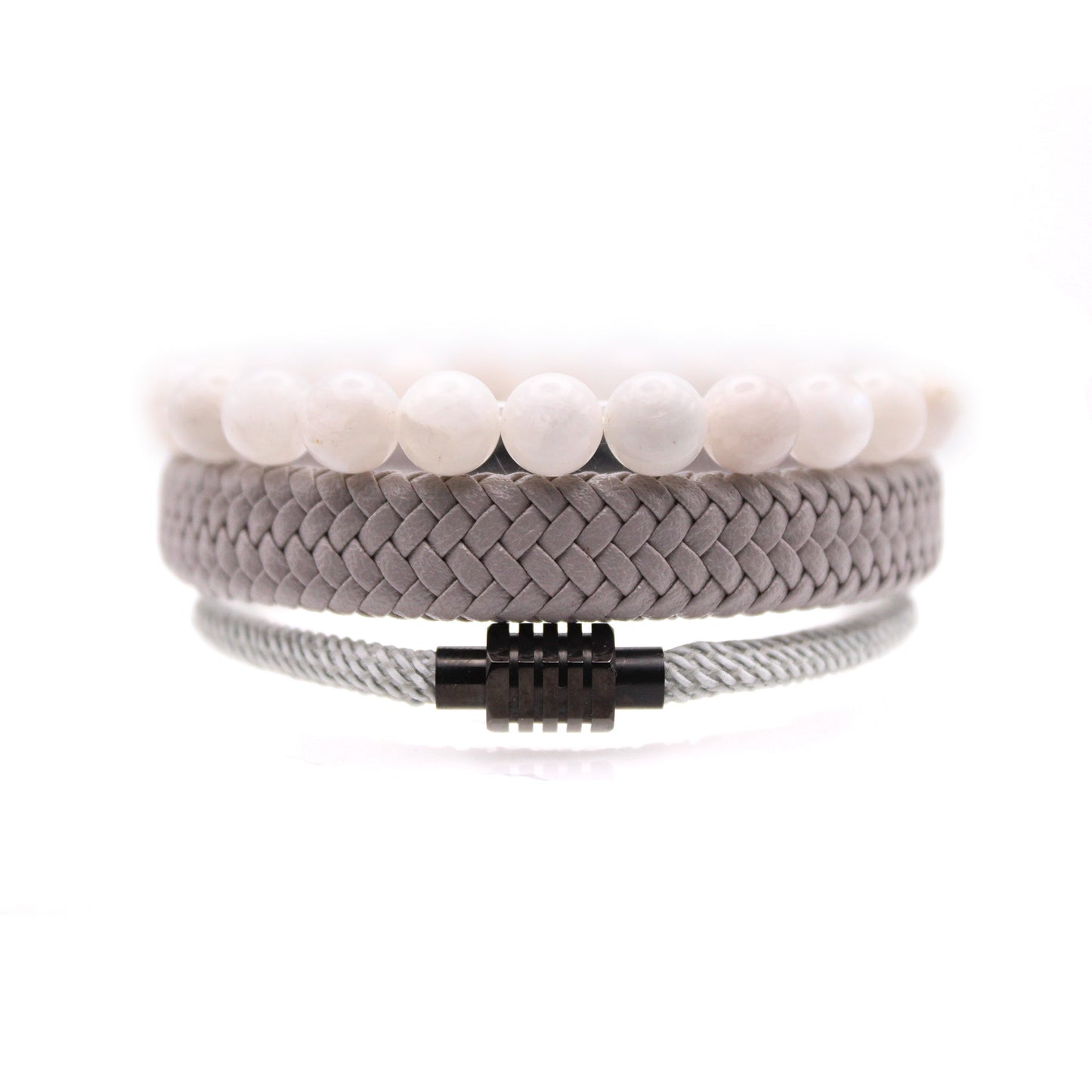 Gray Elegance Folk Bracelet Set for Men