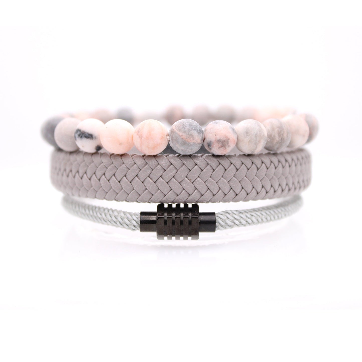 Gray Elegance Folk Bracelet Set for Men