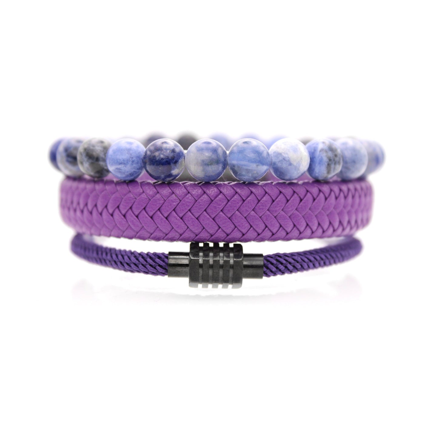 Imperial Lavender Folk Bracelet Set for Men