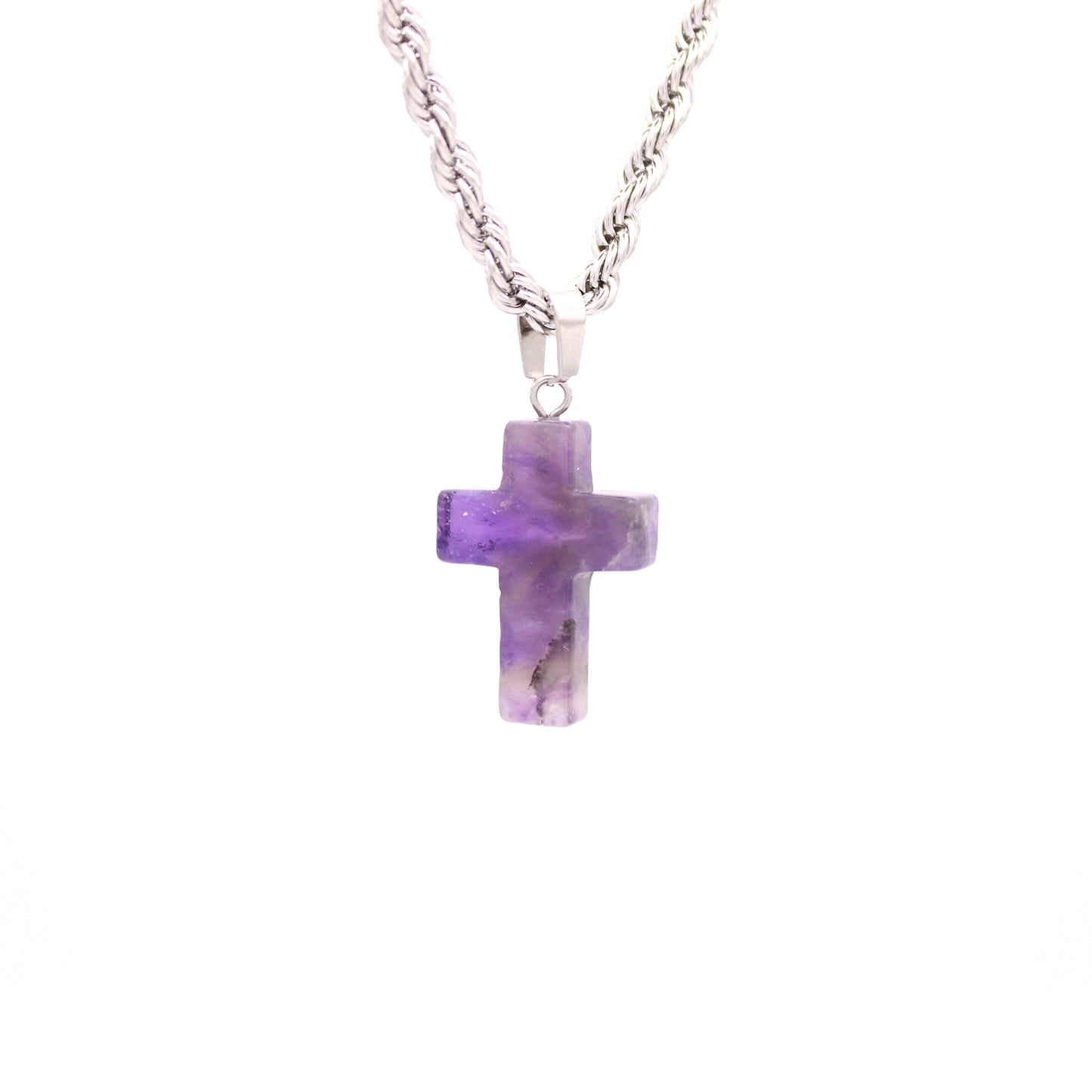 Ever-Changing Stone Cross Men's Necklace
