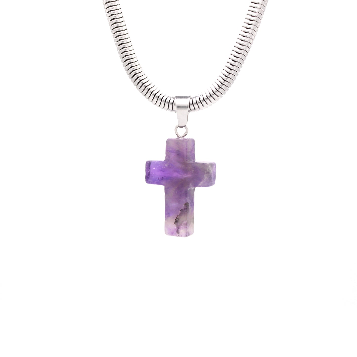 Ever-Changing Stone Cross Men's Necklace