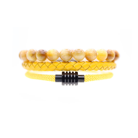 Tiger's Gaze Folk Bracelet Set for Men