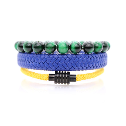 Amazonian Valor Ensemble Folk Bracelet Set for Men