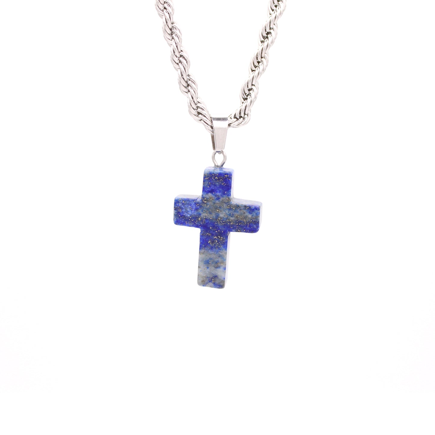 Ever-Changing Stone Cross Men's Necklace