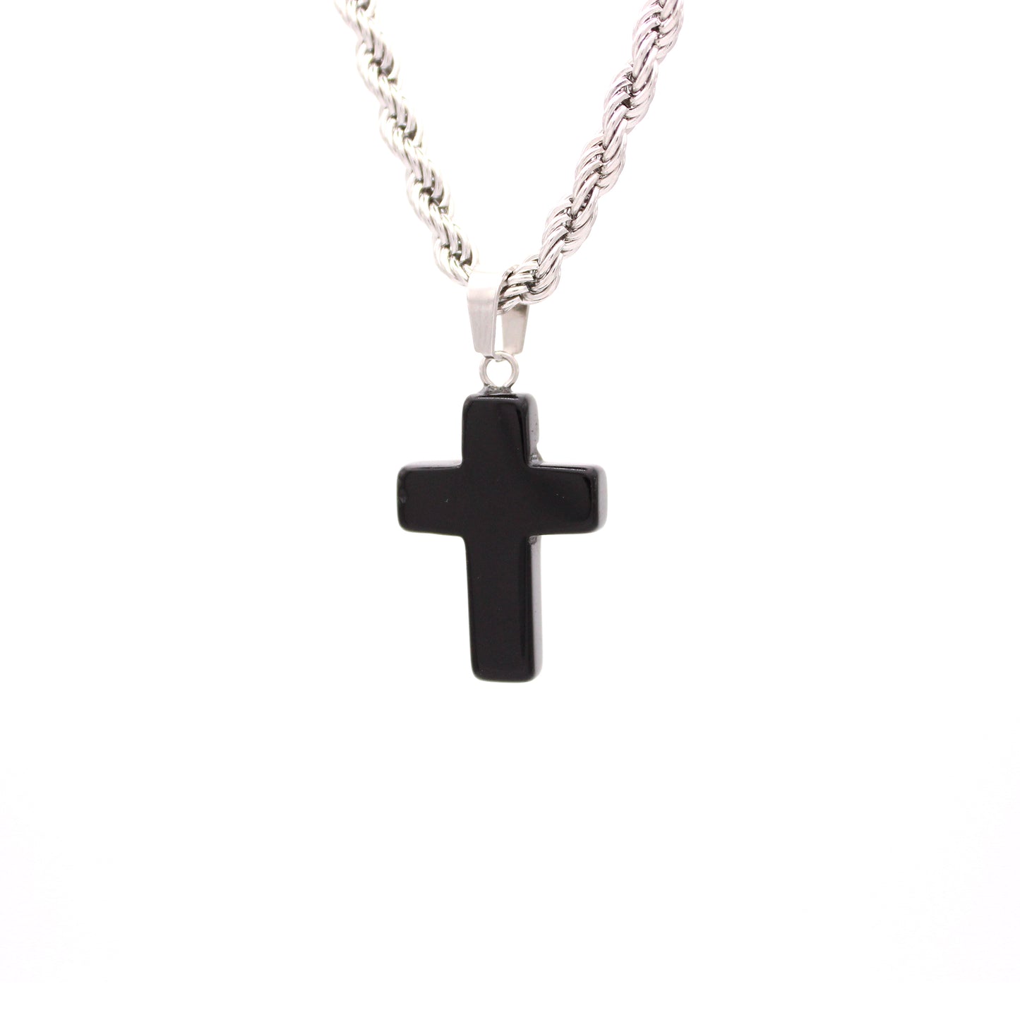 Ever-Changing Stone Cross Men's Necklace
