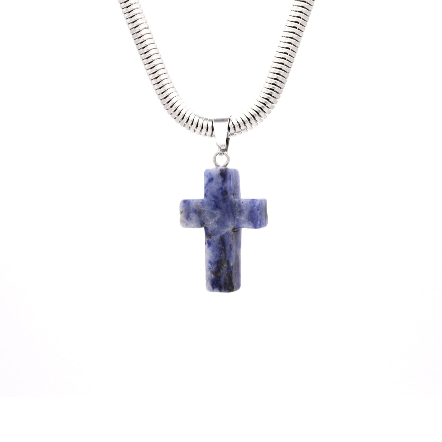 Ever-Changing Stone Cross Men's Necklace
