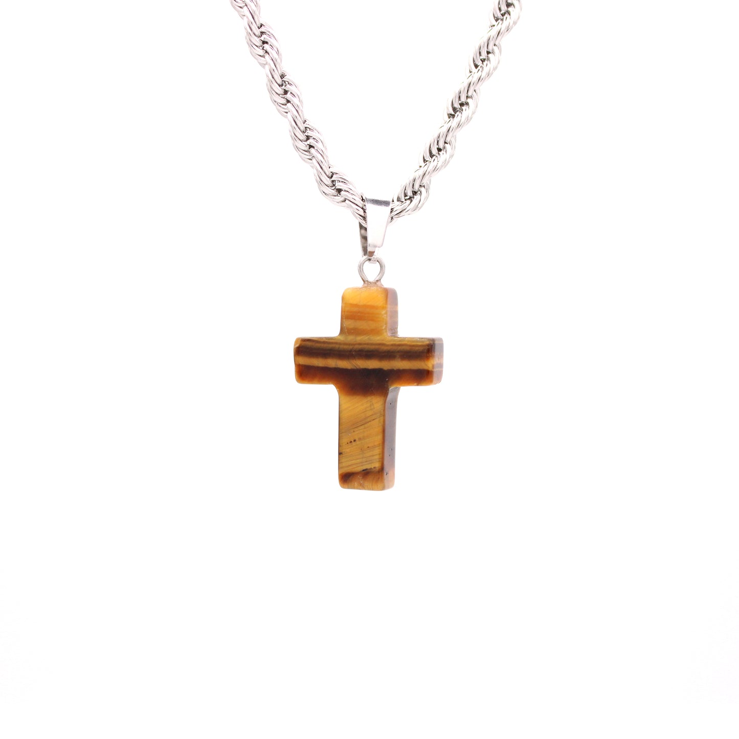 Ever-Changing Stone Cross Men's Necklace