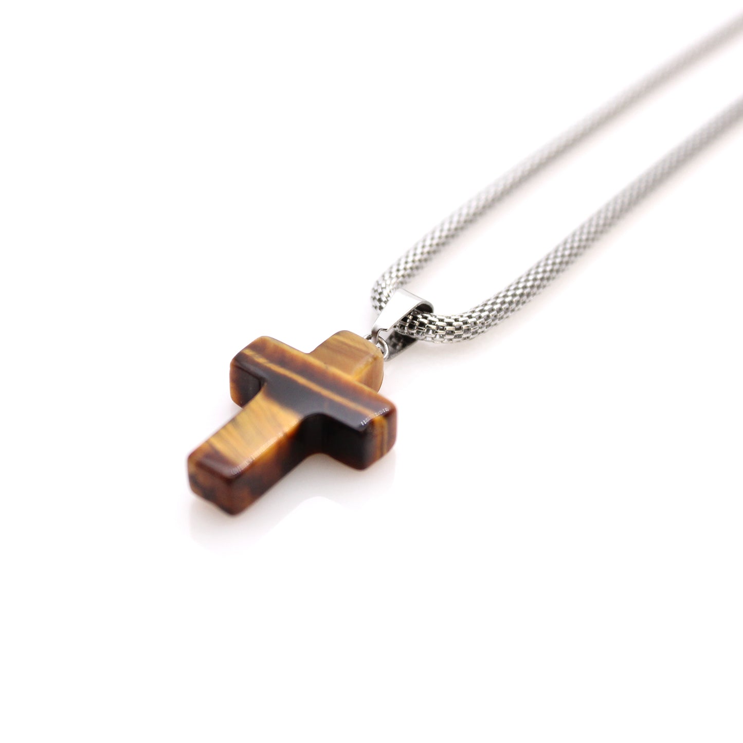 Ever-Changing Stone Cross Men's Necklace