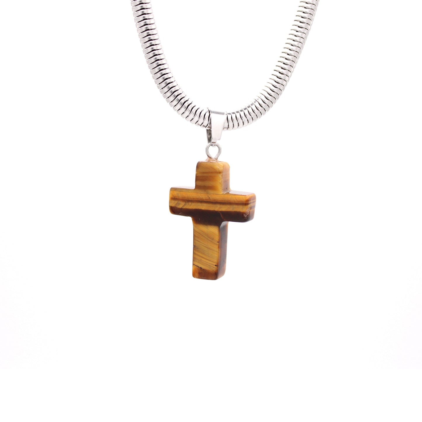 Ever-Changing Stone Cross Men's Necklace